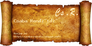 Csaba Renátó névjegykártya