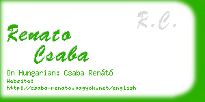 renato csaba business card